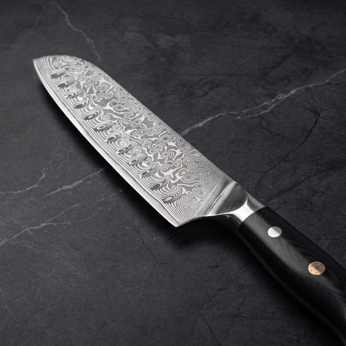 Kurenai Santoku All-Purpose Knife - macro